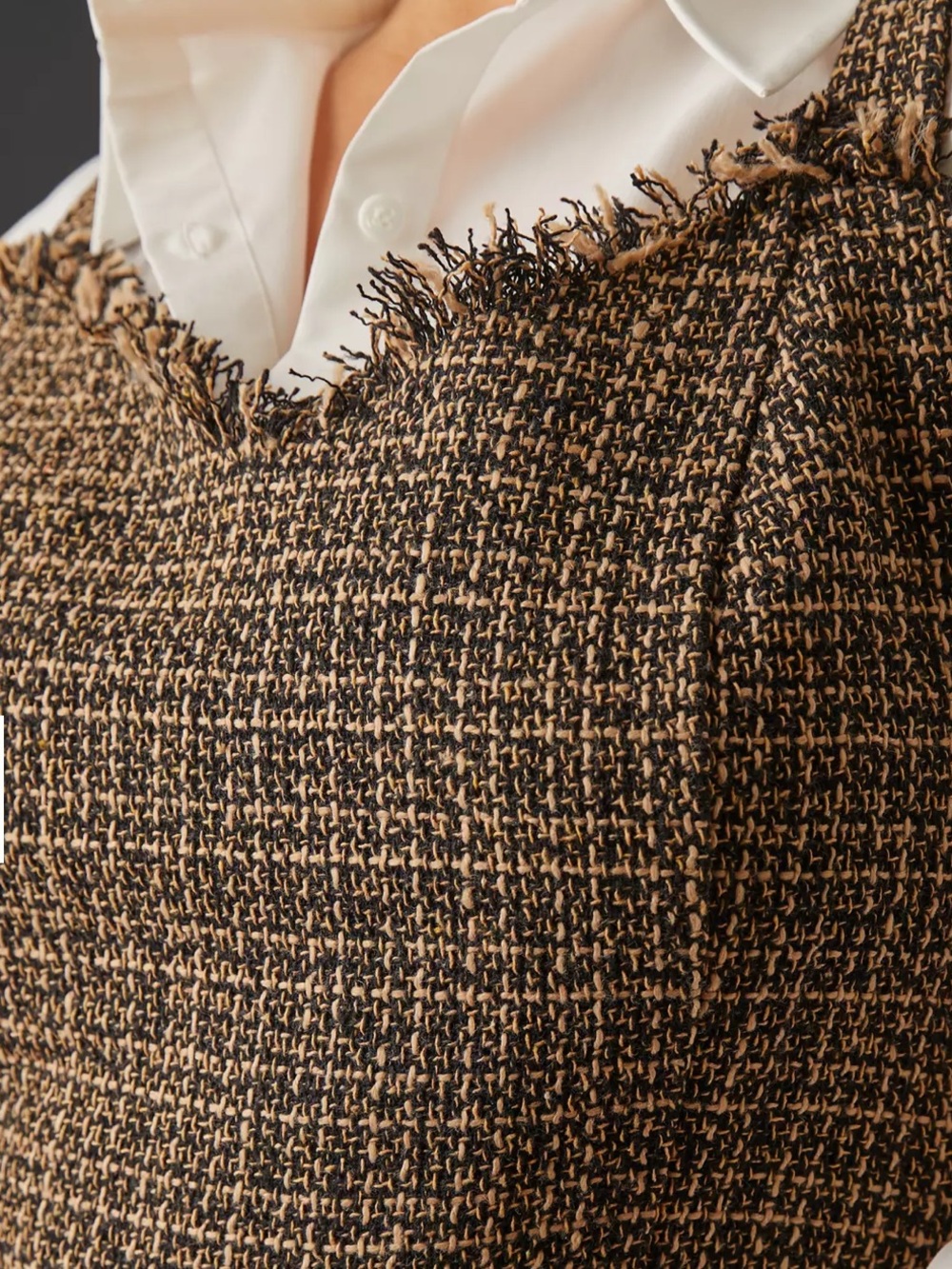 Mare Mare x Anthropologie Woven Tweed Cropped Tank Size M Elevated Chic - Picture 10 of 11